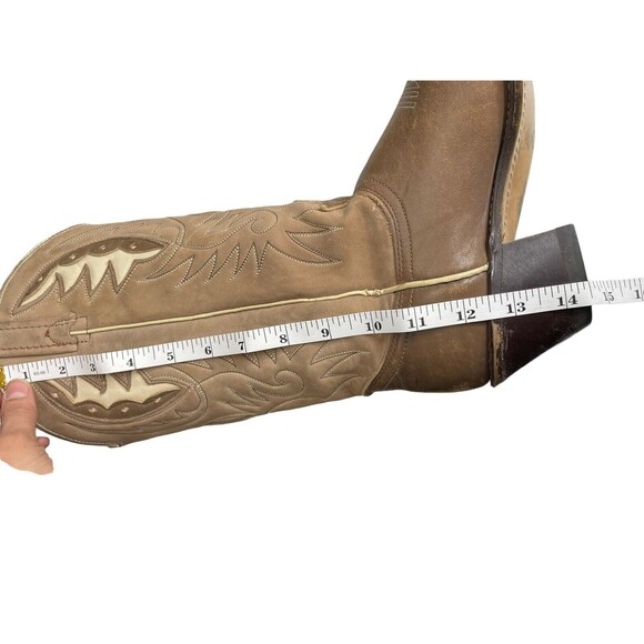 ACME Women's Brown Leather Embroidery Almond Toe Cowboy Western Boots Size US 8A - Picture 2 of 8